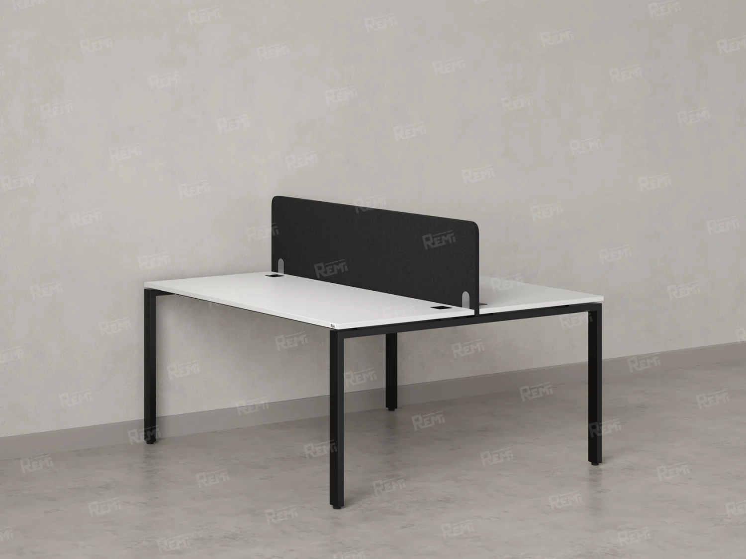 Бенч-система, 2 рабочих места, с одним тканевым экраном 1400x1600x750 RM165-1-14x16 Белый/Черный