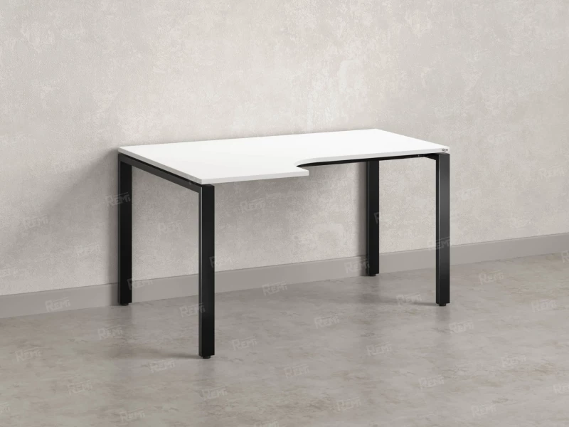 Стол угловой, П-опора, левый 1600x600/900x750, RM053-16x6-9 Белый/Черный
