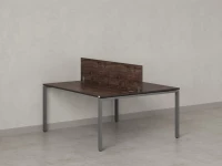 Бенч-система, 2 рабочих места, с одним экраном ЛДСП 1400x1200x750 RM165-2-14x12 Дуб Апрельский шоколад/Серый