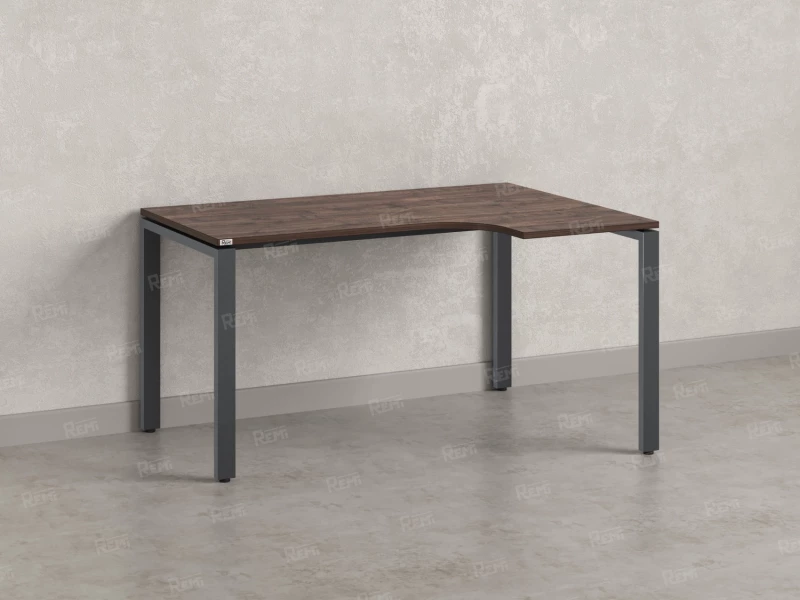 Стол угловой, П-опора, правый 1600x700/900x750, RM052-16x7-9 Дуб Апрельский шоколад/Серый