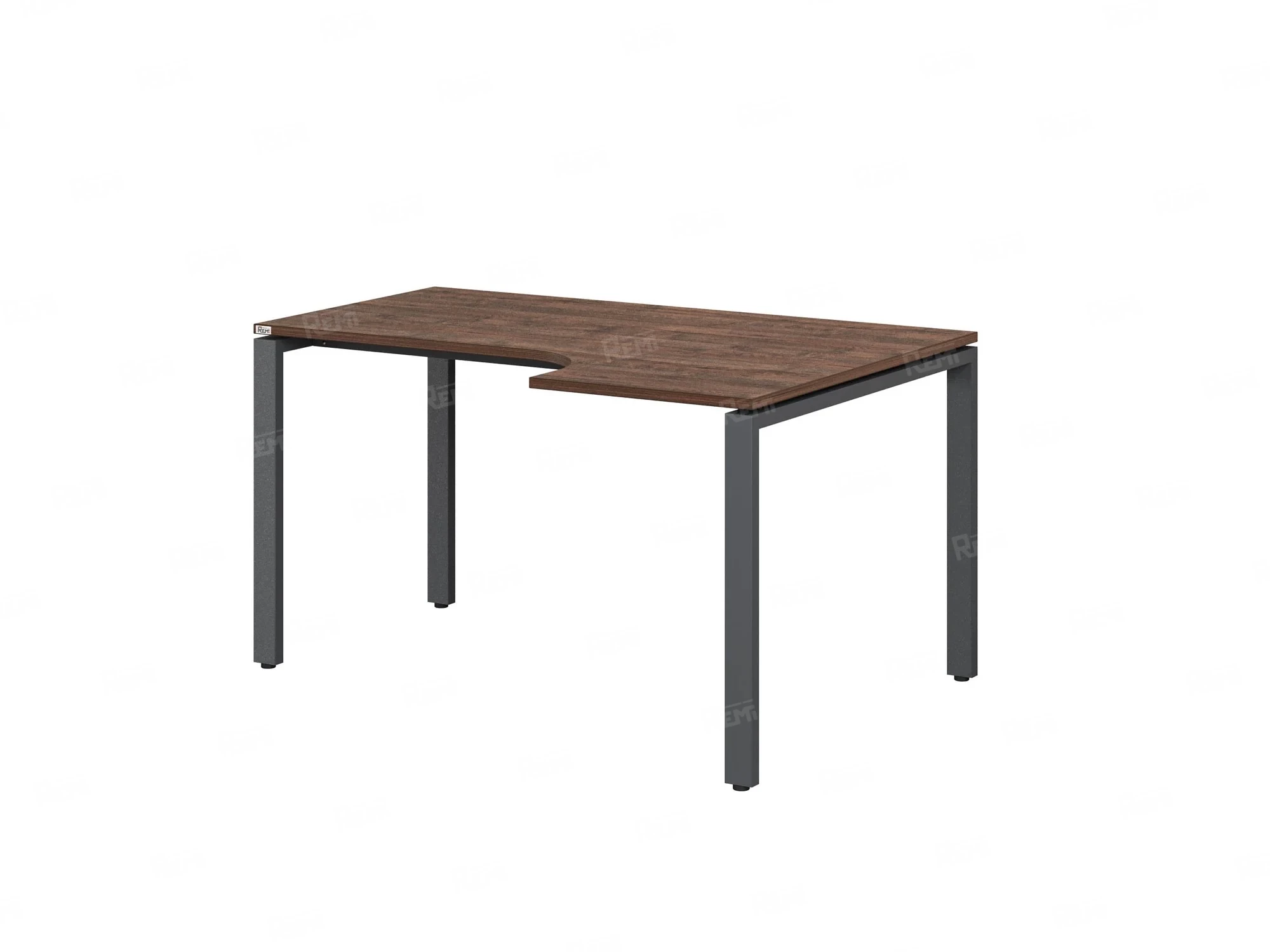 Стол угловой, П-опора, правый 1600x700/900x750, RM052-16x7-9 Дуб Апрельский шоколад/Серый