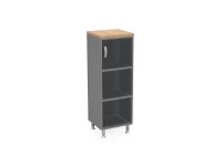 BRL RB049-45х43R Стеллаж закрытый витрина стекло левый 450х430х1290 Акация/Серый вулканический