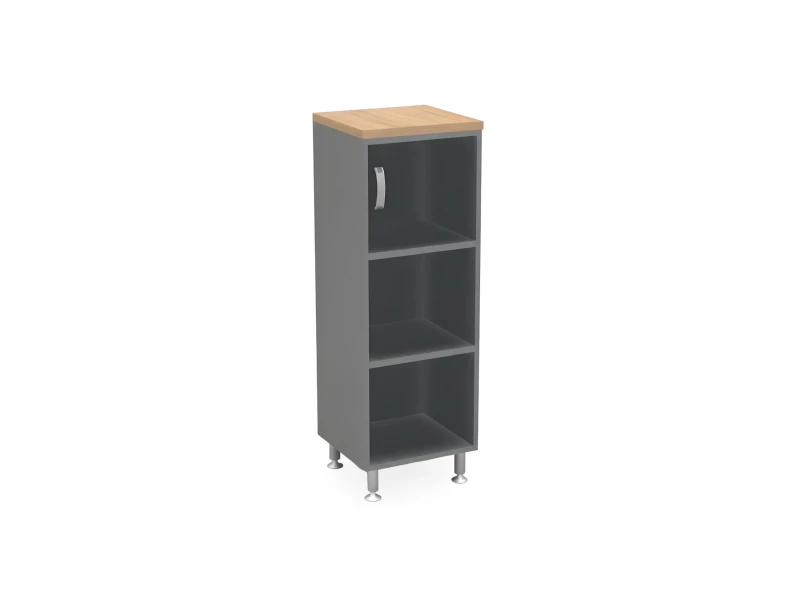 BRL RB049-45х43R Стеллаж закрытый витрина стекло левый 450х430х1290 Акация/Серый вулканический