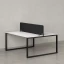 Бенч-система, 2 рабочих места, с одним тканевым экраном 1200x1200x750 RM169-1-12x12 Белый/Черный