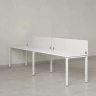 Бенч-система в 1 ряд, 2 рабочих места 2 тканевых экранов 2700x700x750 RM167-3-27x7 Белый/Белый
