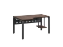 Стол угловой, экран металл, П-опора, левый 1800x700/900x750, RM059-18x7-9 Дуб Апрельский шоколад/Серый