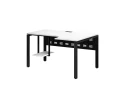 Стол угловой, экран металл, П-опора, правый 1600x600/900x750, RM058-16x6-9 Белый/Черный
