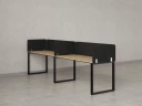 Бенч-система в 1 ряд, 2 рабочих места 5 тканевых экранов 3200x700x750 RM168-1-32x7 Вяз Швейцарский светлый/Черный