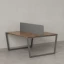 Бенч-система, 2 рабочих места, с одним тканевым экраном 1600x1200x750 RM172-1-16x12 Дуб Юстус/Серый