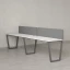 Бенч-система в 1 ряд, 2 рабочих места 2 тканевых экранов 2700x700x750 RM174-3-27x7 Белый/Серый