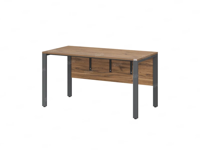 Стол прямой на П-образных опорах, экран ЛДСП 1800x700x750 RM005-18x7 Дуб Юстус/Серый