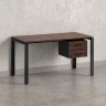 Стол прямой с подвесной тумбой 2 ящика, П-опора 2000x700x750 RM039-20x7 Дуб Апрельский шоколад/Черный