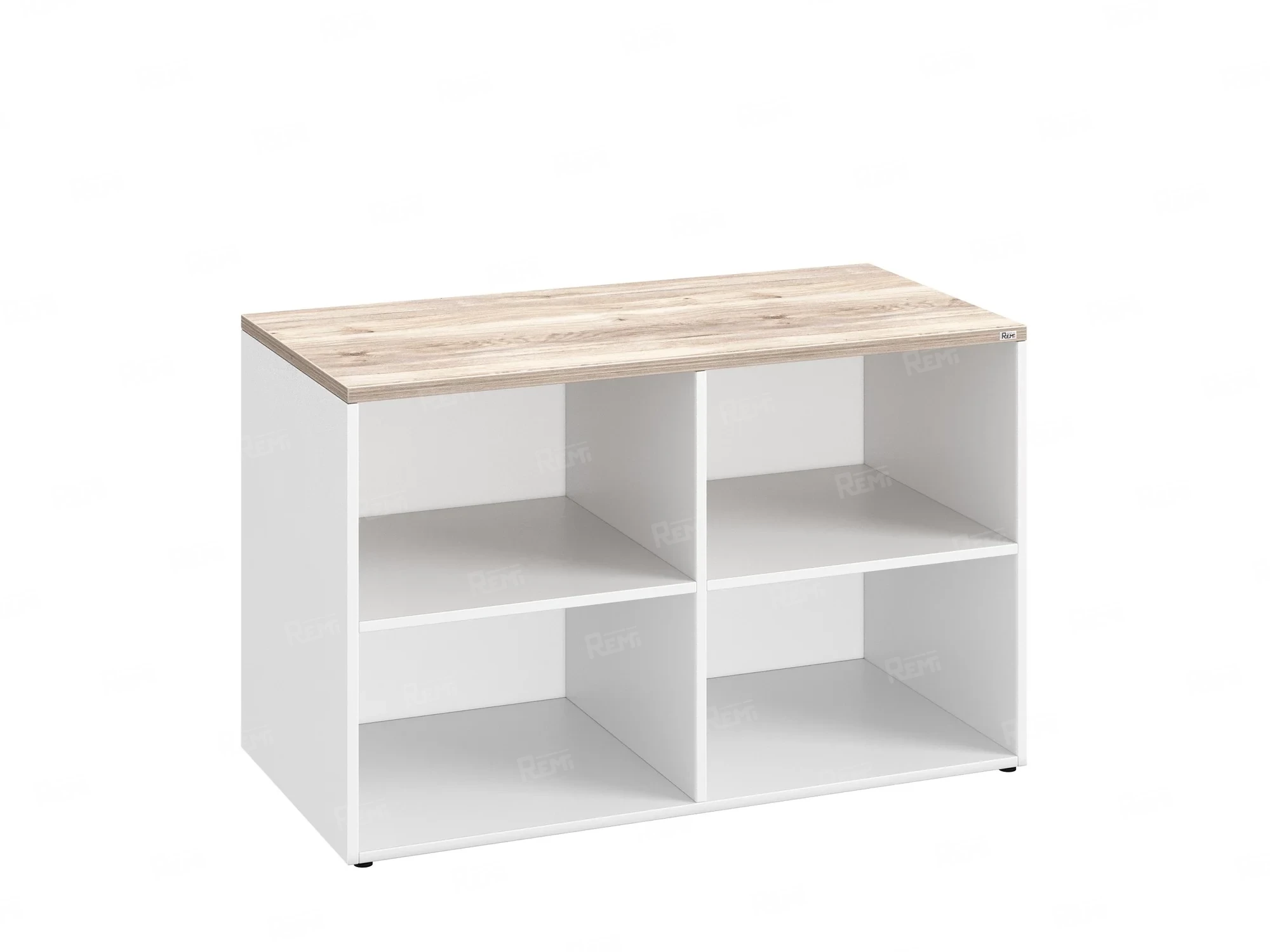 Стеллаж низкий, 4 ячейки 1200х600х750 RM146-12x6 Дуб Маувелла/Белый