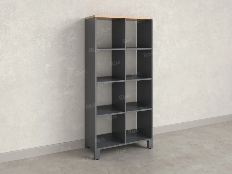 Стеллаж, 8 ячеек 750х370х1620 RM139-75x37 Вяз Швейцарский светлый/Серый