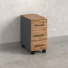 Тумба мобильная,3 ящика 300x500x600 RM123-30x50 Дуб Юстус/Серый