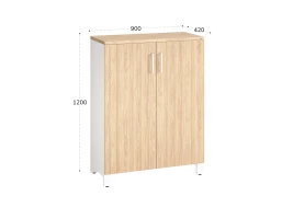 Шкаф распашной, 3 уровня 900x420x1200 RM149-90x42 Вяз Швейцарский светлый/Белый