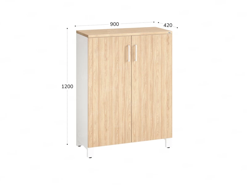 Шкаф распашной, 3 уровня 900x420x1200 RM149-90x42 Вяз Швейцарский светлый/Белый