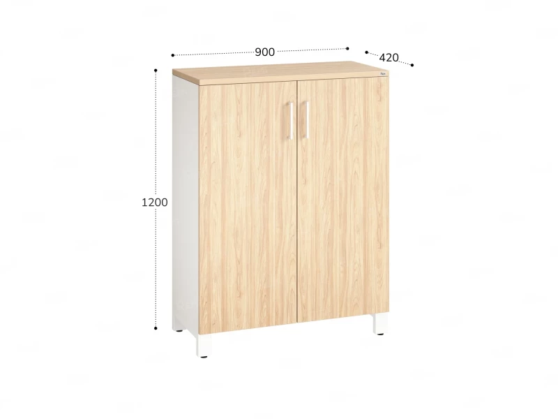 Шкаф распашной, 3 уровня 900x420x1200 RM149-90x42 Вяз Швейцарский светлый/Белый
