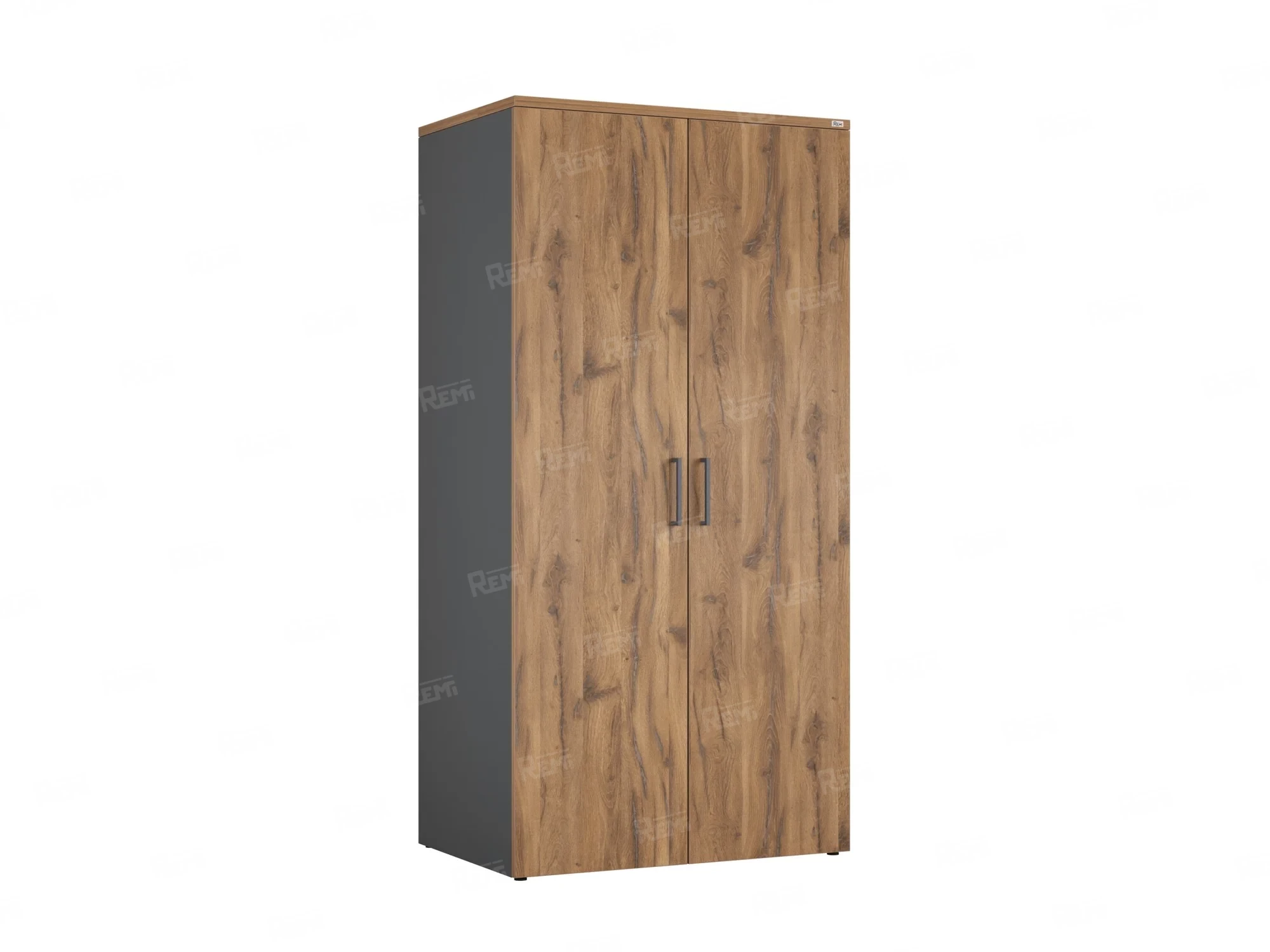 Гардероб, на регулируемых опорах, штанга, 1 полка 900x600x1800 RM159-90x60 Дуб Юстус/Серый