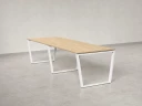 Cтол для переговоров, на V-обазном каркасе 2200x1200x750 RM082-220x120 Вяз Швейцарский светлый/Белый