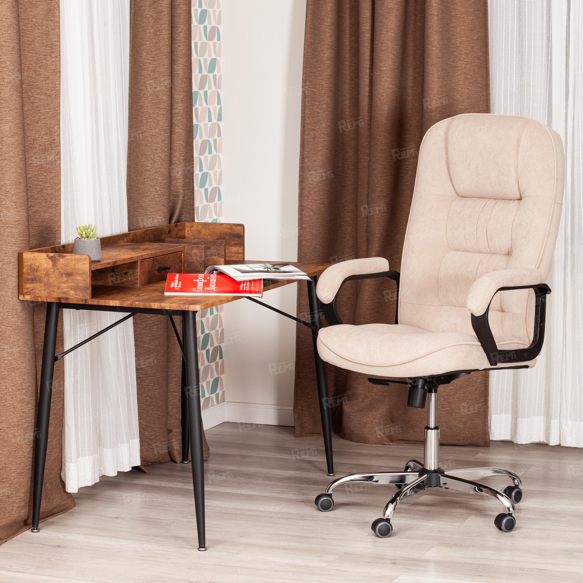 Кресло СН9944 (22) хром Бежевый/Бежевый, Флок (арт. 21161)