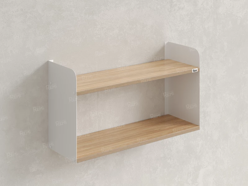 Полка настенная 900x200x500 RM190-90x20 Вяз Швейцарский светлый/Белый