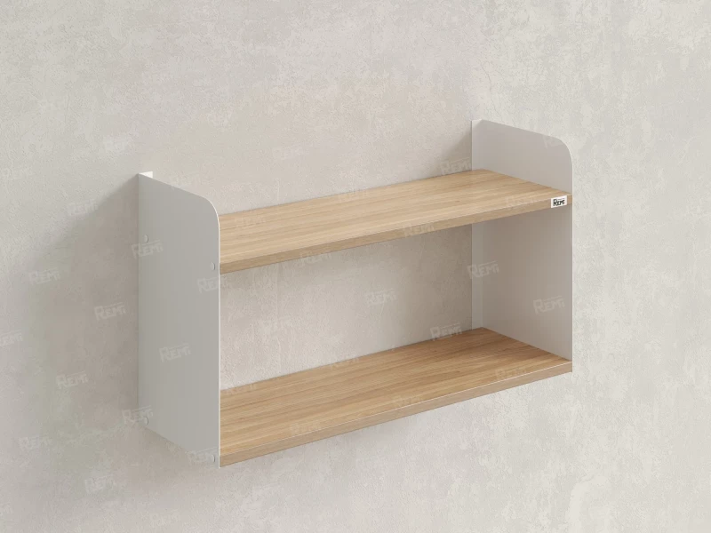 Полка настенная 900x200x500 RM190-90x20 Вяз Швейцарский светлый/Белый