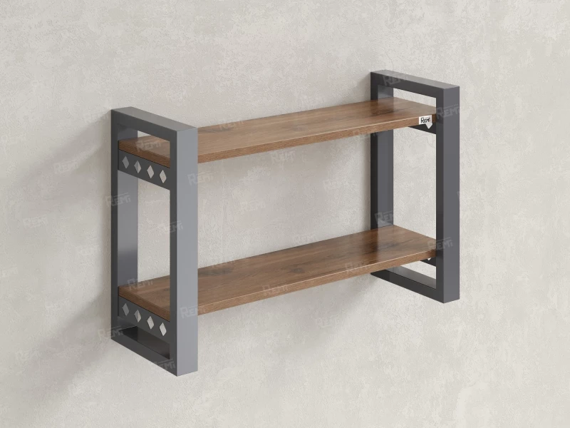 Полка настенная 900x300x500 RM194-90x30 Дуб Юстус/Серый