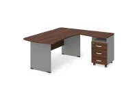 BRL RB005-220х160R Угловое рабочее место правое 2200х1600х740 Орех Вармия/Серый вулкан-кий