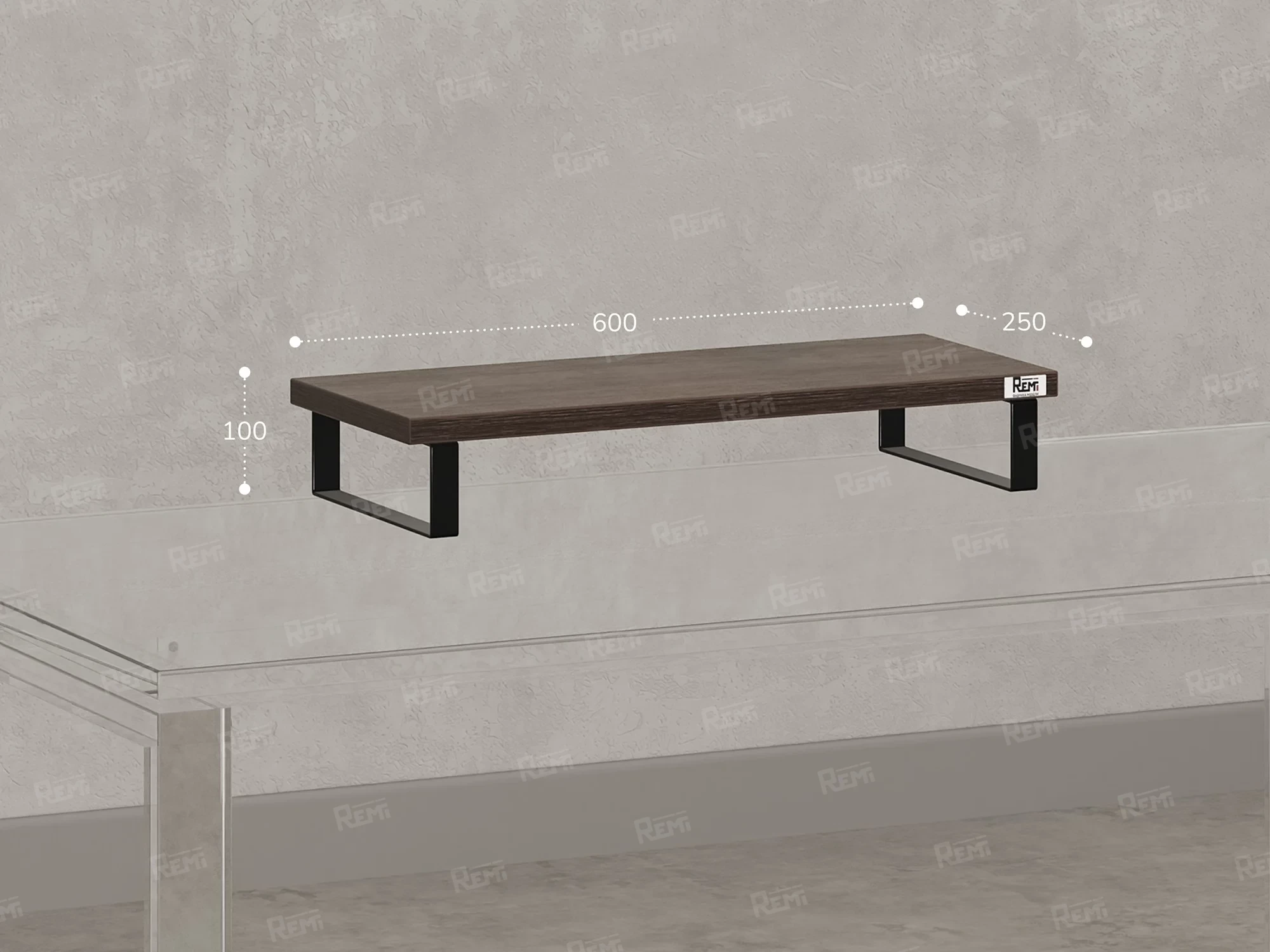 Подставка под монитор 600x250x100 RM209-60x40 Дуб Апрельский Шоколадный/Черный