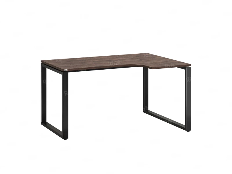 Стол угловой, О-опора, правый 1800x700/900x750, RM054-18x7-9 Дуб Апрельский шоколад/Черный