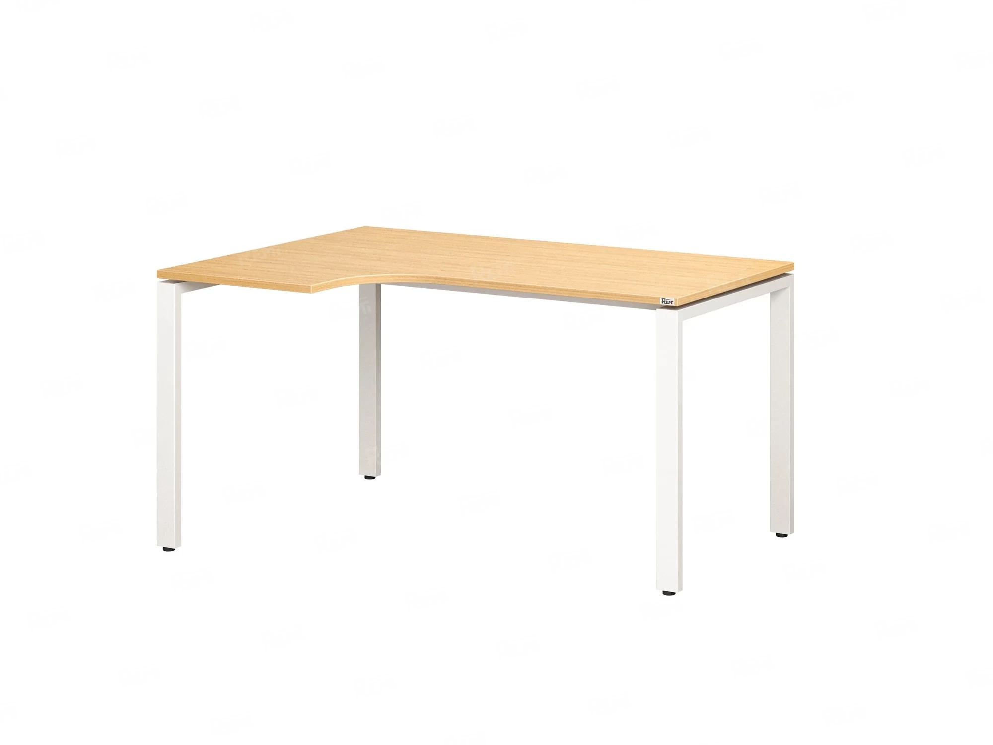 Стол угловой, П-опора, левый 1600x600/900x750, RM053-16x6-9 Вяз Швейцарский светлый/Белый