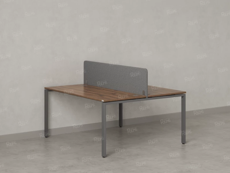 Бенч-система, 2 рабочих места, с одним тканевым экраном 1800x1600x750 RM165-1-18x16 Дуб Юстус/Серый