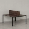 Бенч-система, 2 рабочих места, с одним экраном ЛДСП 1400x1200x750 RM165-2-14x12 Дуб Апрельский шоколад/Черный