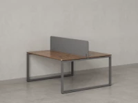Бенч-система, 2 рабочих места, с одним тканевым экраном 1600x1200x750 RM169-1-16x12 Дуб Юстус/Серый