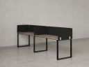 Бенч-система в 1 ряд, 2 рабочих места 5 тканевых экранов 2400x600x750 RM168-1-24x6 Дуб Маувелла/Черный