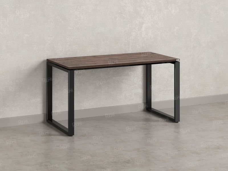 Стол прямой на O-образных опорах 1200x800x750 RM002-12x8 Дуб Апрельский шоколад/Черный