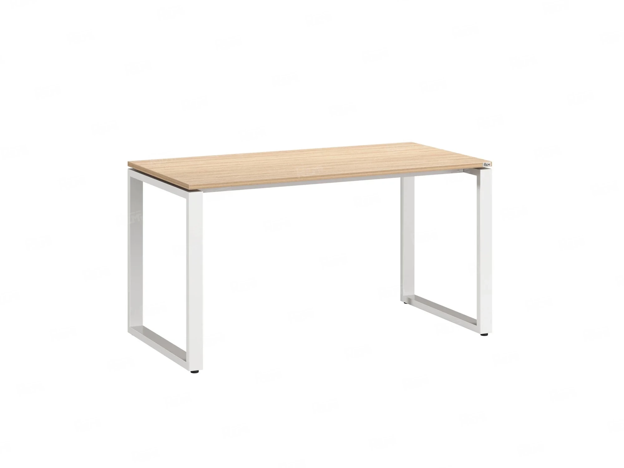 Стол прямой на O-образных опорах 1800x600x750 RM002-18x6 Вяз Швейцарский светлый/Белый