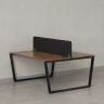 Бенч-система, 2 рабочих места, с одним тканевым экраном 1600x1200x750 RM172-1-16x12 Дуб Юстус/Черный