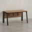 Стол прямой, Л-опора, экран ЛДСП,парящая стол-ца 1800x600x750 RM009-18x6 Дуб Юстус/Черный