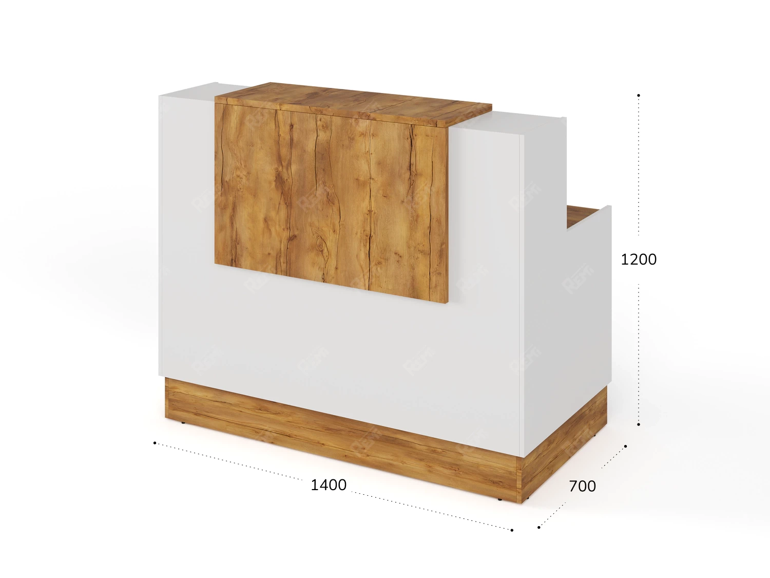 Стойка ресепшн 1-140 1400x700x1200 RTD082 Таксония медовая. Серия Тандем / Tandem. Серия Тандем / Tandem