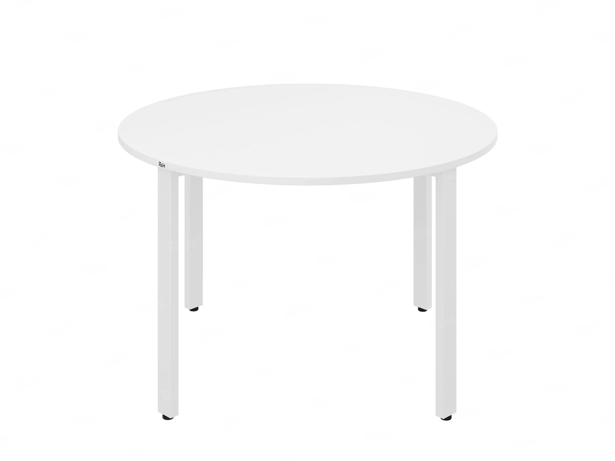 Круглый стол на П-образных опорах 1400x1400x750 RM186-14x14 Белый/Белый