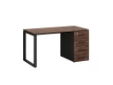 Стол прямой с тумбой на О-образных опоре, правый 1600x700x750 RM105-16x7 Дуб Апрельский шоколад/Черный