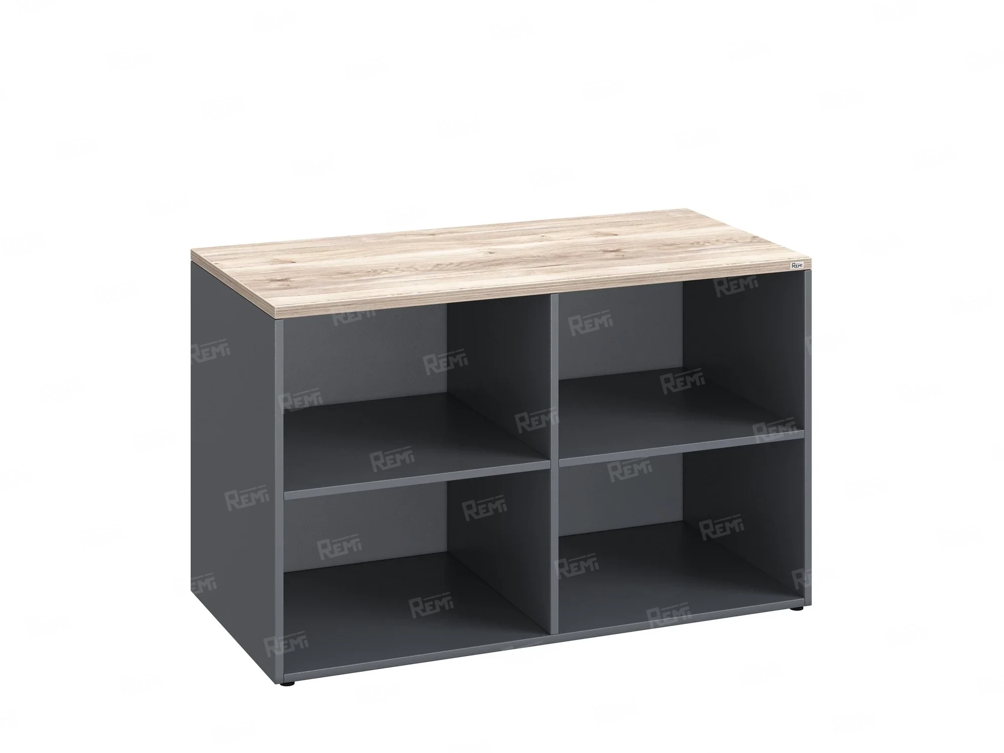 Стеллаж низкий, 4 ячейки 1200х600х750 RM146-12x6 Дуб Маувелла/Серый