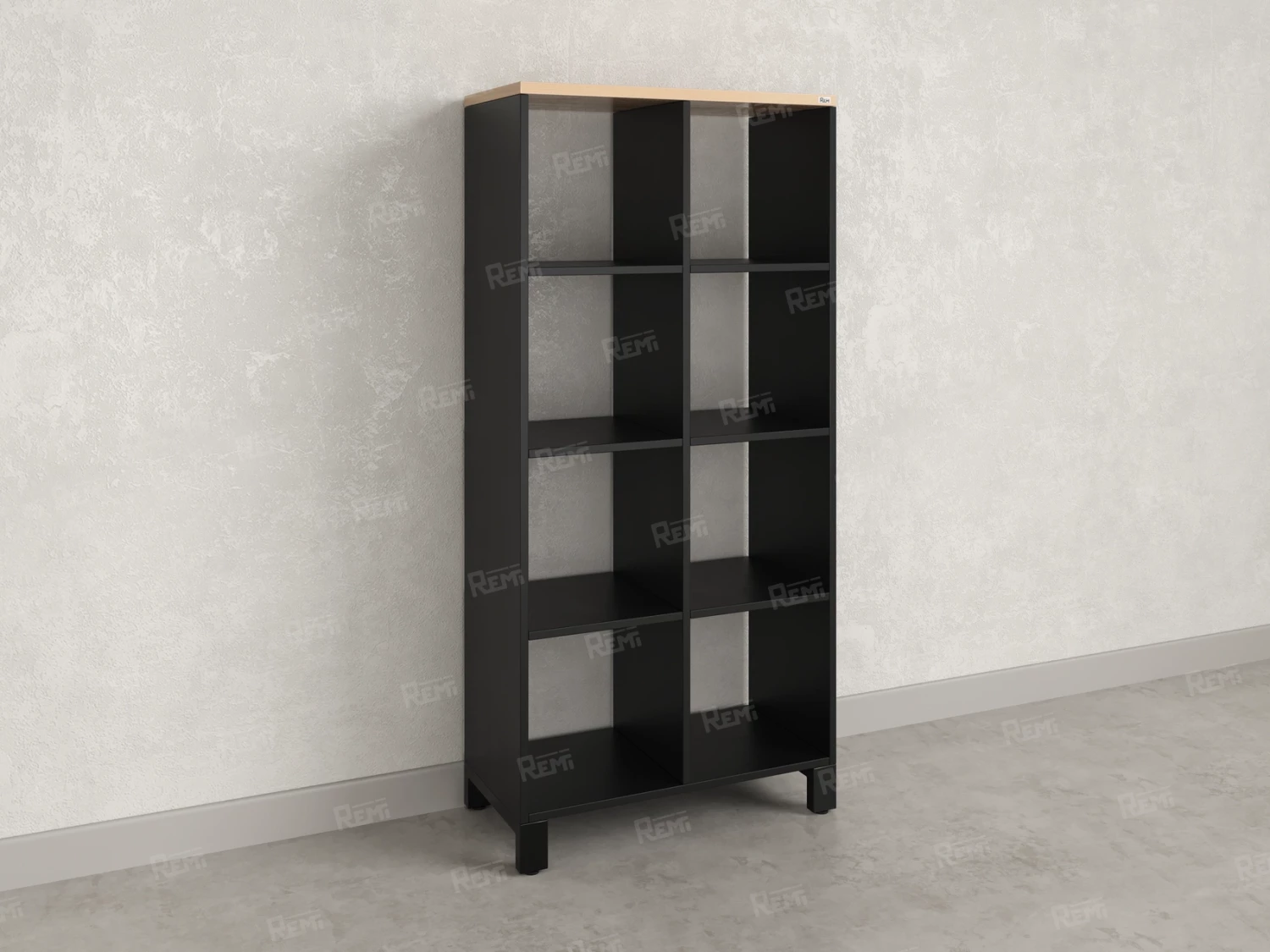 Стеллаж, 8 ячеек 750х370х1620 RM139-75x37 Вяз Швейцарский светлый/Черный
