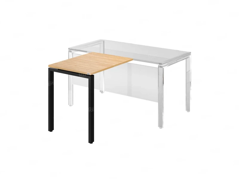 Брифинг прямой, с парящей столешнецей, на П-образном каркасе 800x700x750 RM070-8x7 Вяз Швейцарский светлый/Черный