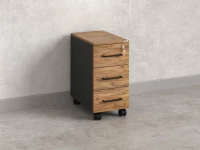 Тумба мобильная,3 ящика 300x500x600 RM123-30x50 Дуб Юстус/Черный