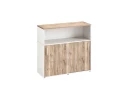Шкаф-купе низкий, 2 полки с надстройкой, на регулируемых опорах 1200x420x1100 RM127-120x42 Дуб Маувелла/Белый