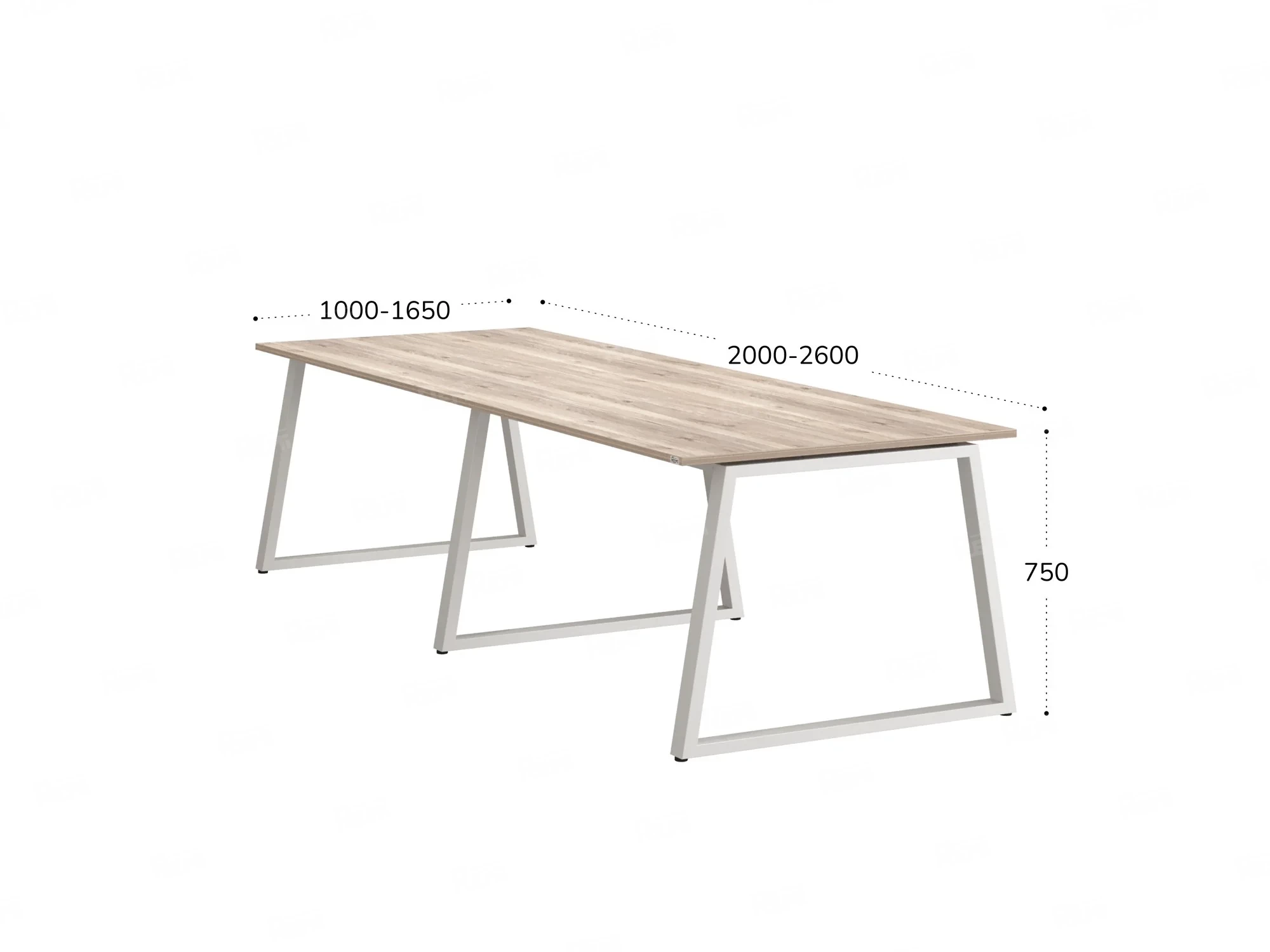 Cтол для переговоров, на A-обазном каркасе 2000x1400x750 RM083-200x140 Дуб Маувелла/Белый