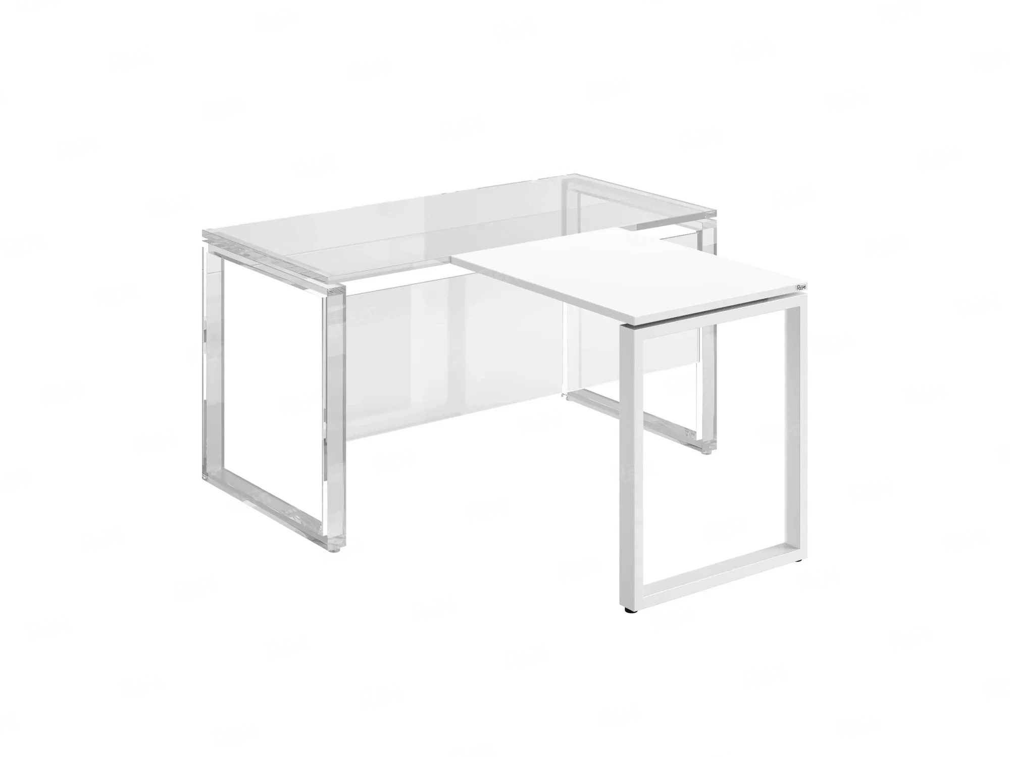 Брифинг прямой, с парящей столешнецей, на О-образном каркасе 1100x800x750 RM072-11x8 Белый/Белый